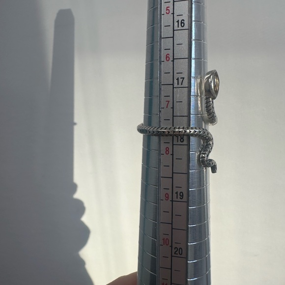 Sterling Silver 925 Citrine Yellow Stone Snake Ring Adjustable Size 7.75 - Picture 15 of 15